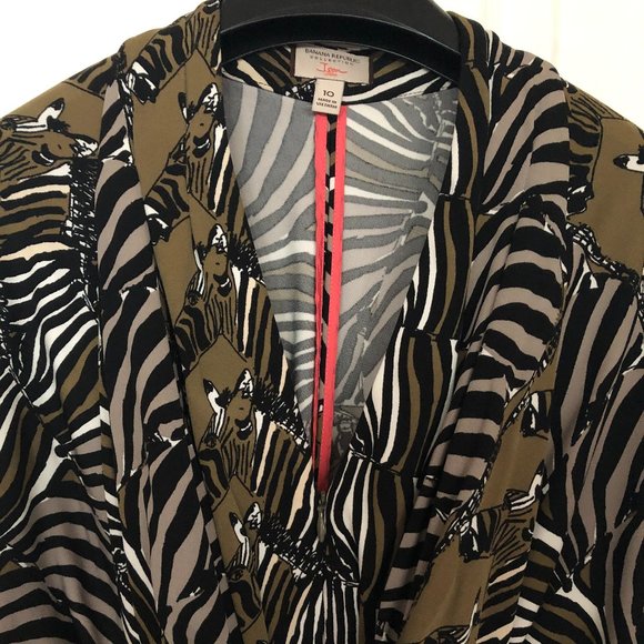 Banana Republic x Issa Zebra Print Wrap Dress Sz10 - Picture 4 of 4